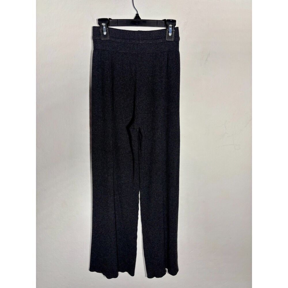 Women’s Black Knit Lounge Pants Elastic Waist Casual Wide Leg Comfortable